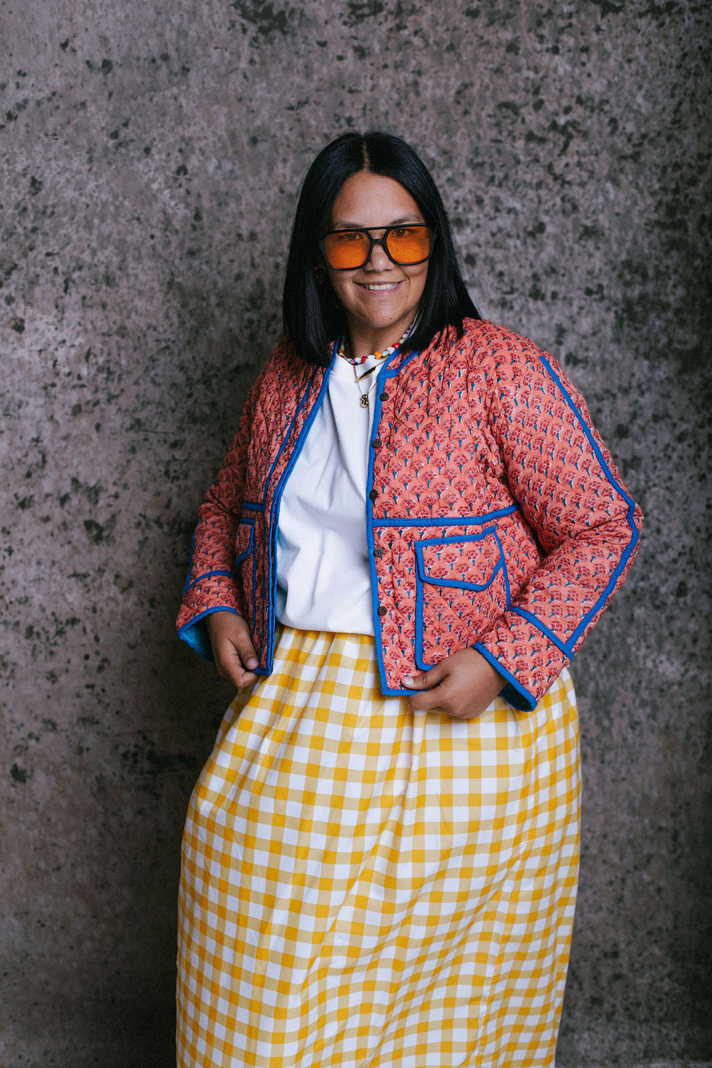 Pink Flower Quilted Jacket