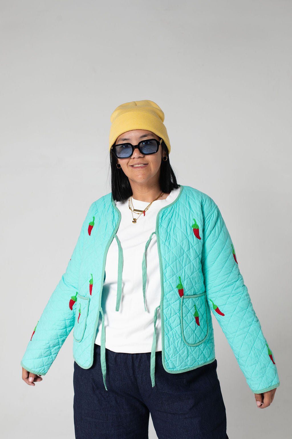 Turquoise Chilli Quilted Jacket
