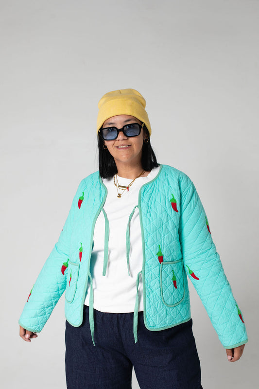 Turquoise Chilli Quilted Jacket