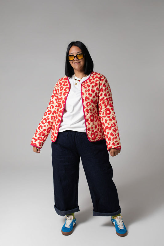 Red Leopard Quilted Jacket