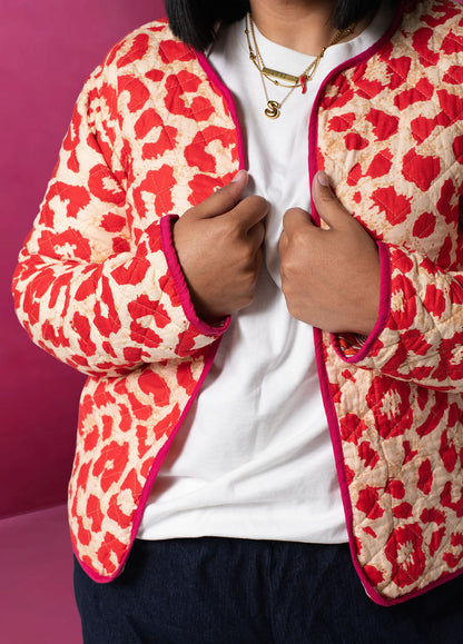 Red Leopard Quilted Jacket