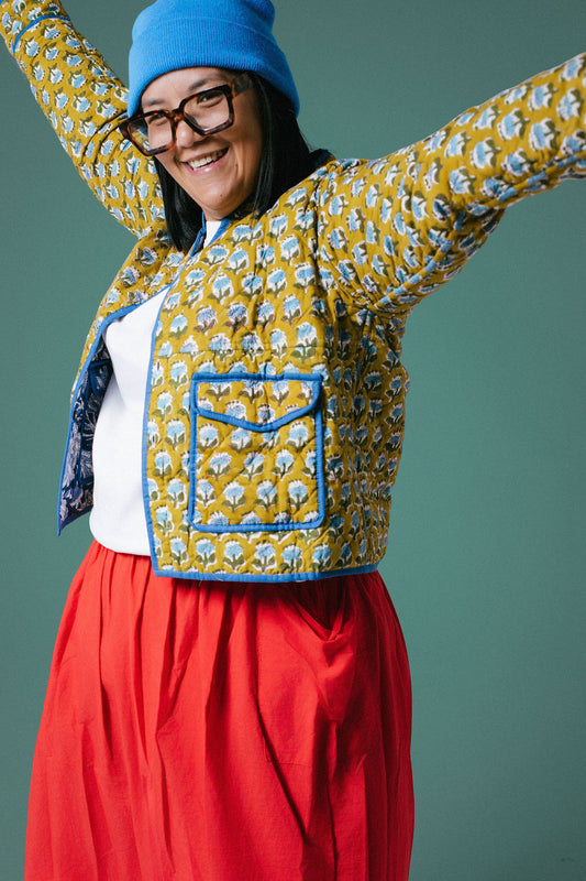 Mustard Flower Quilted Jacket