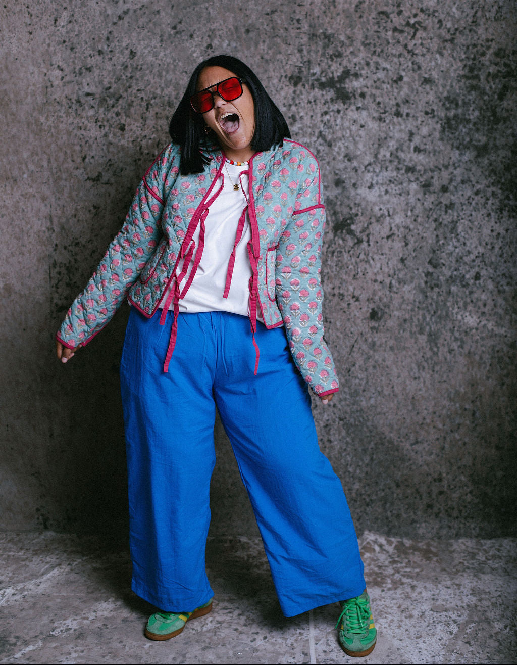 Cobalt Blue Wide-Leg Pants