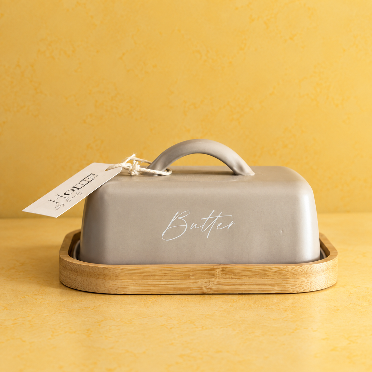 Butter Dish with Bamboo Base