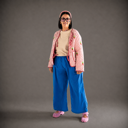 Cobalt Blue Wide-Leg Pants