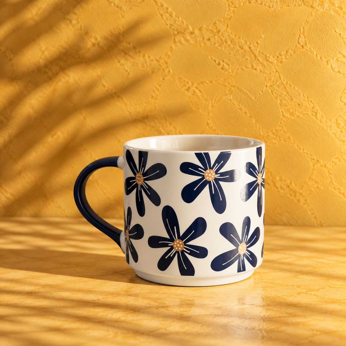 Coffee Mug – Navy Daisy