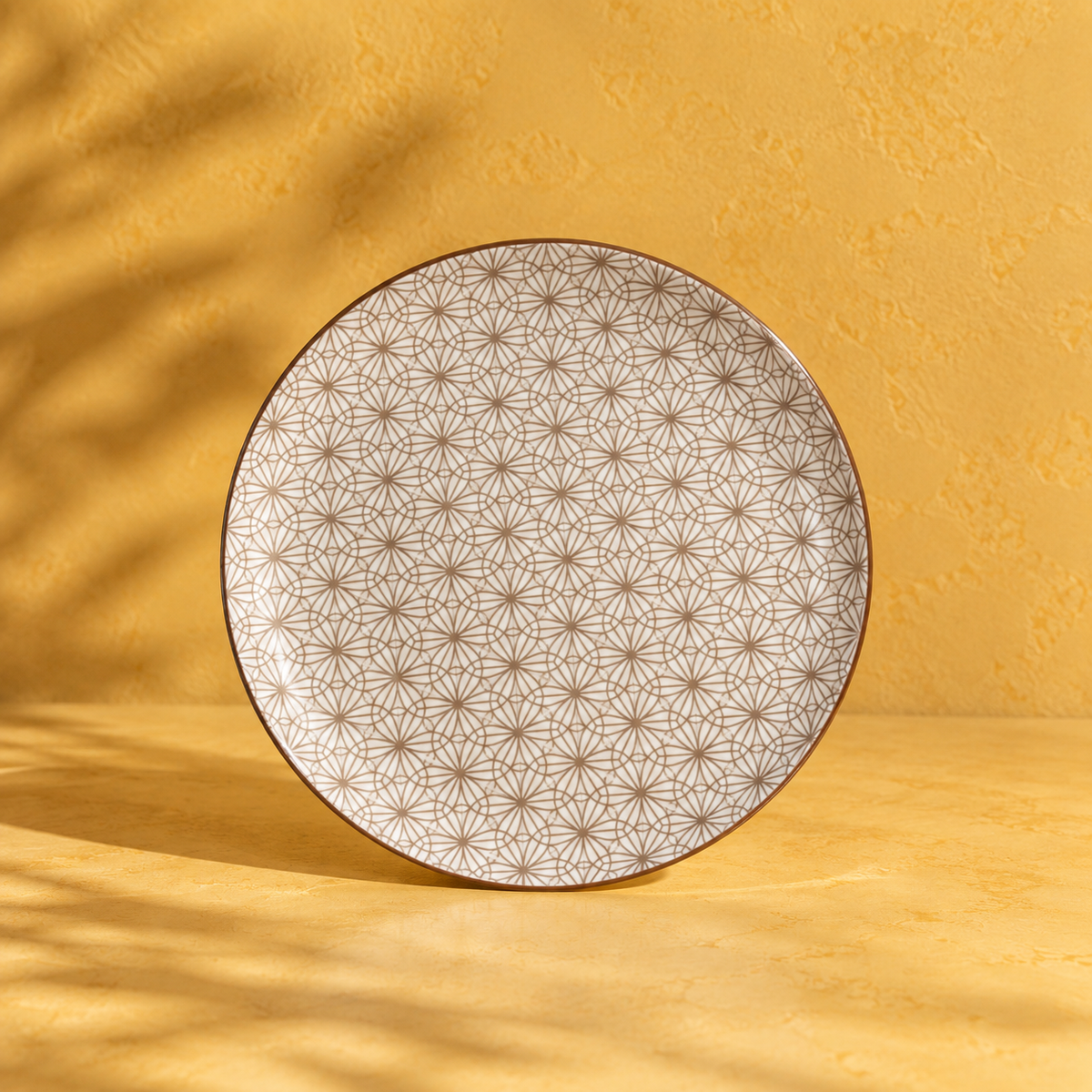 Dinner Plate – Taupe Geometric