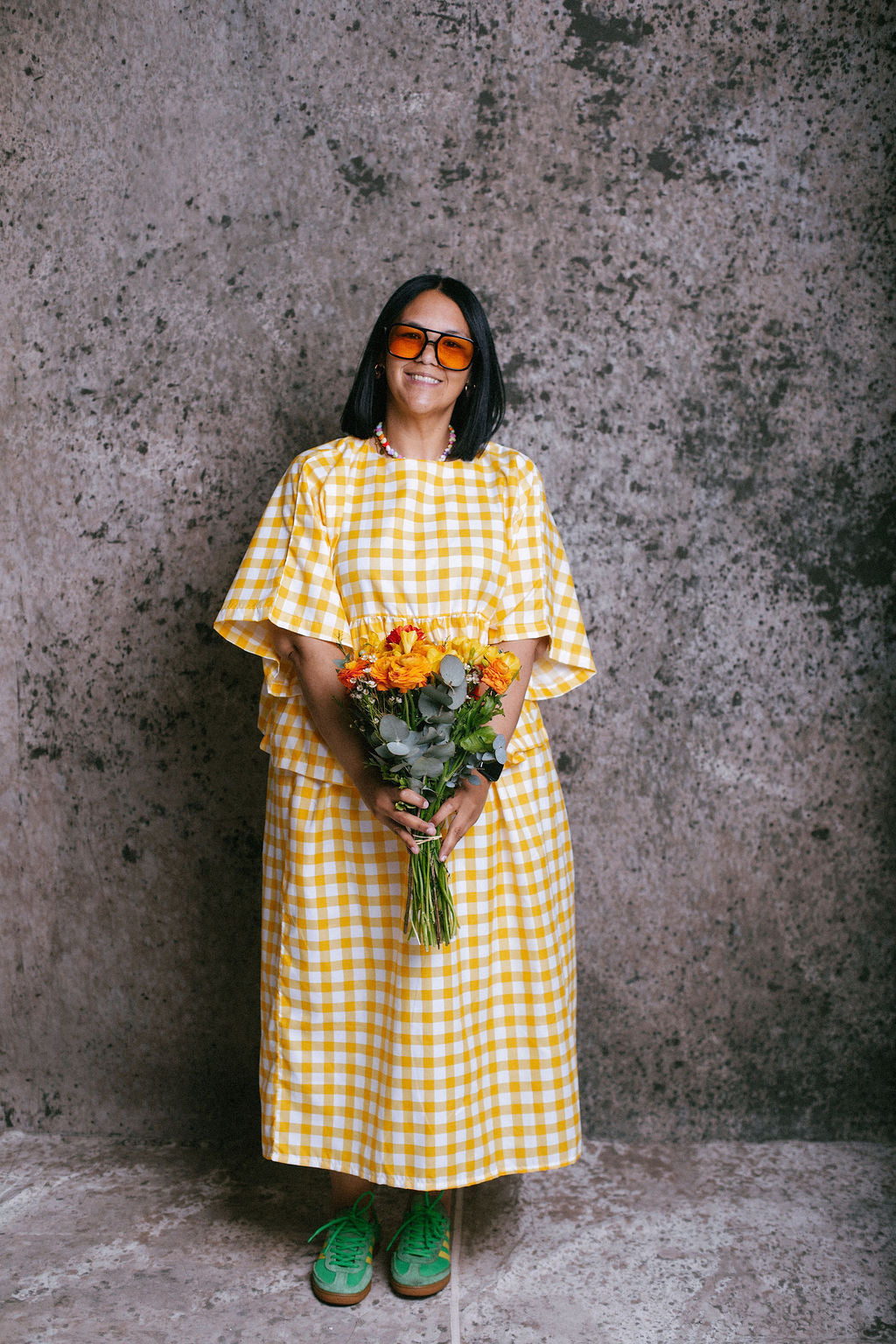Yellow Gingham Skirt & Babydoll Top